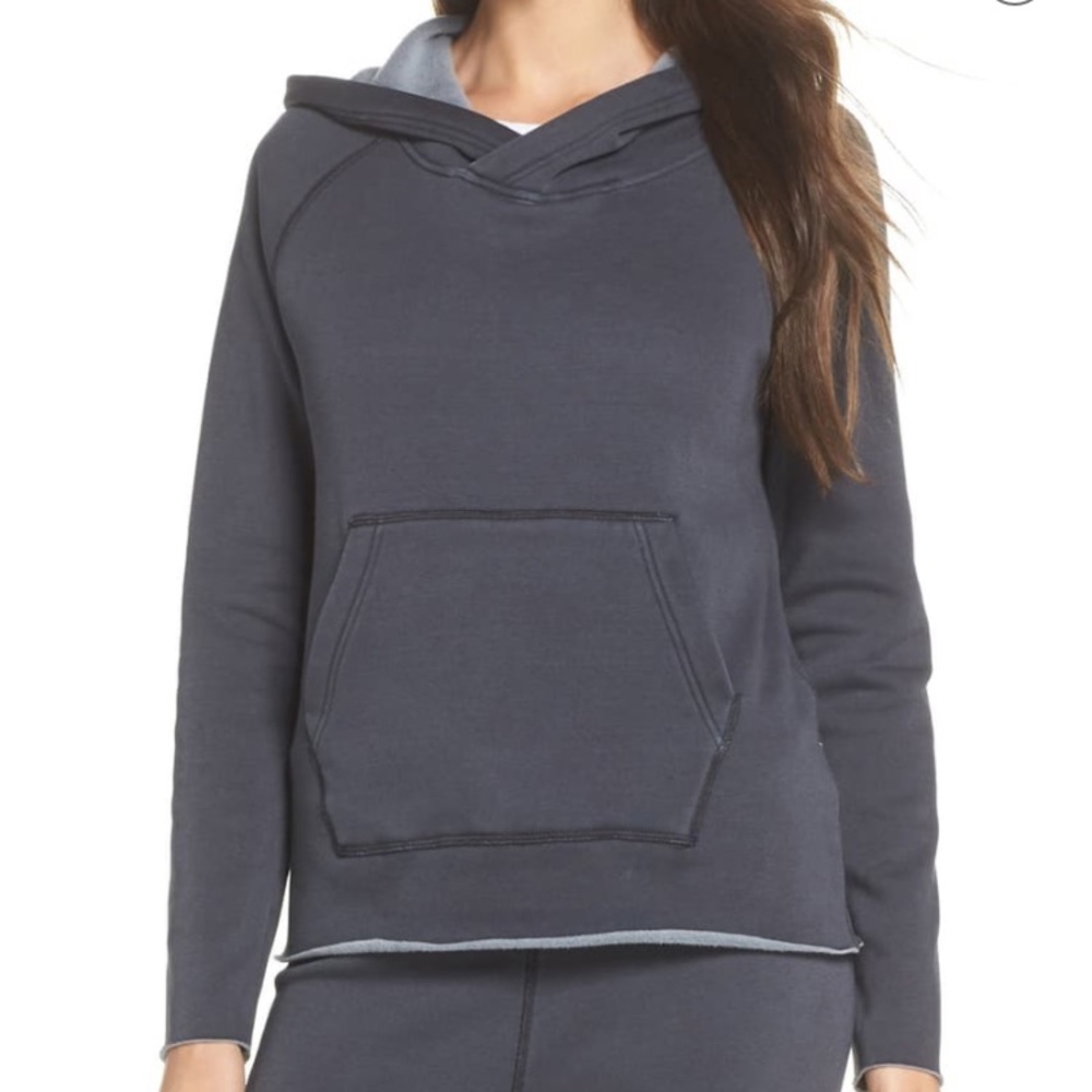 Ugg charcoal hooded fleece top hoodie grey/gray